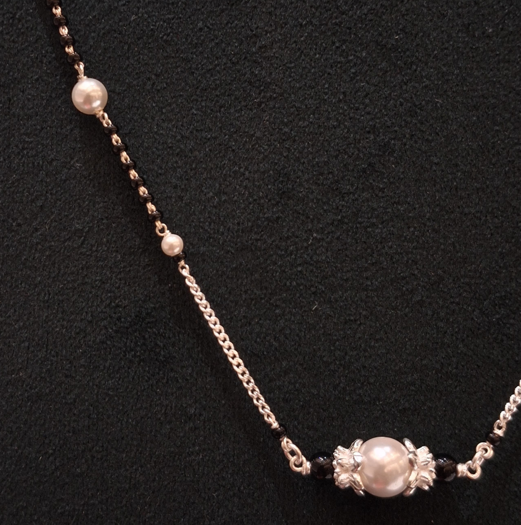 925 Silver Parijat Pearl Mangalsutra