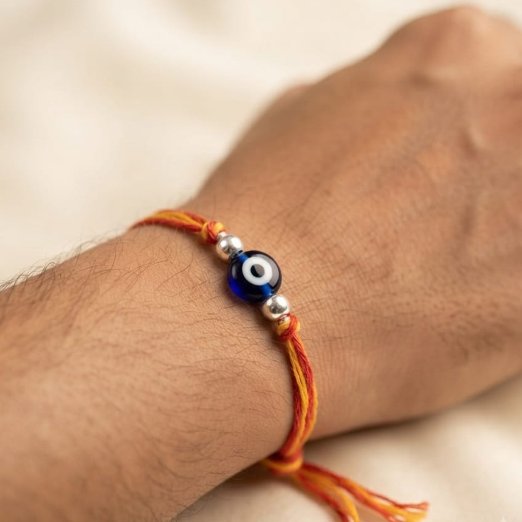 925 Silver Minimal Evil Eye Rakhi