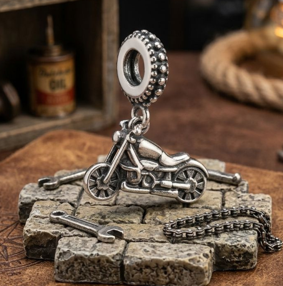 925 Silver Motorcycle Dangle Charm