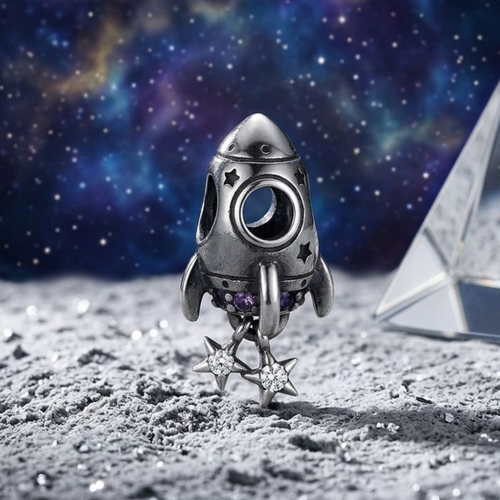 925 Silver Stellar Voyage Rocket Charm