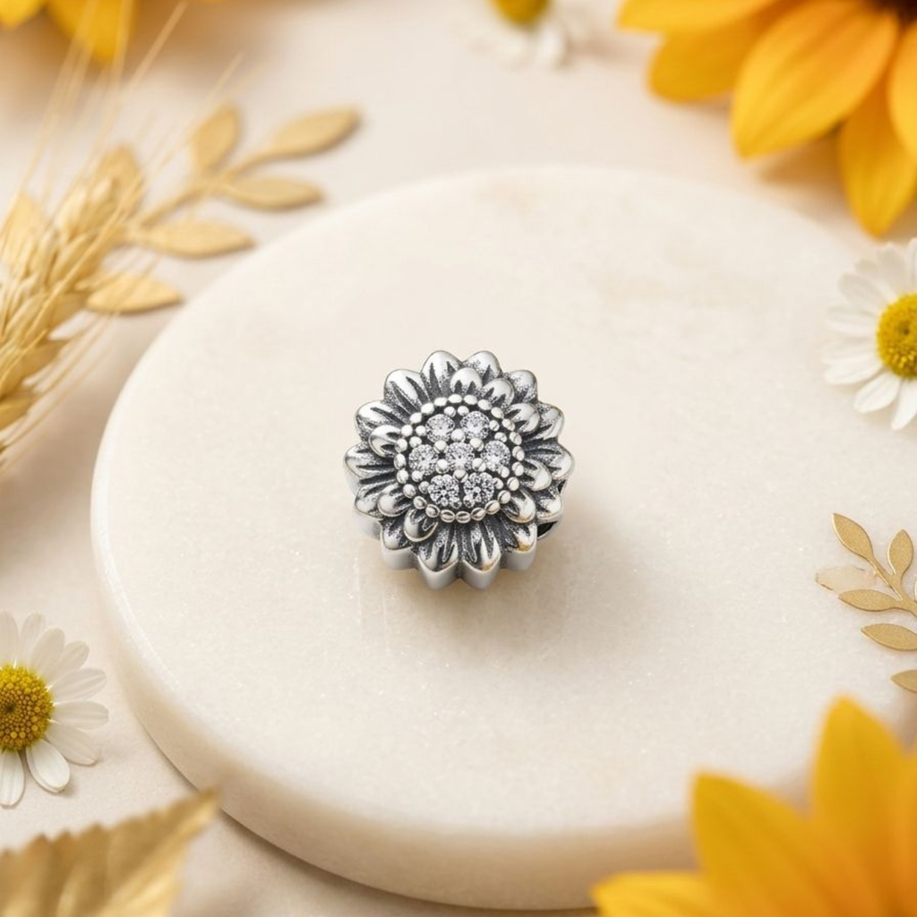 925 Silver Blue Magnolia Bloom Charm