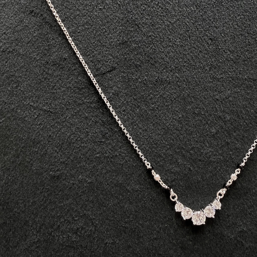 925 Silver CZ Pendant Mangalsutra