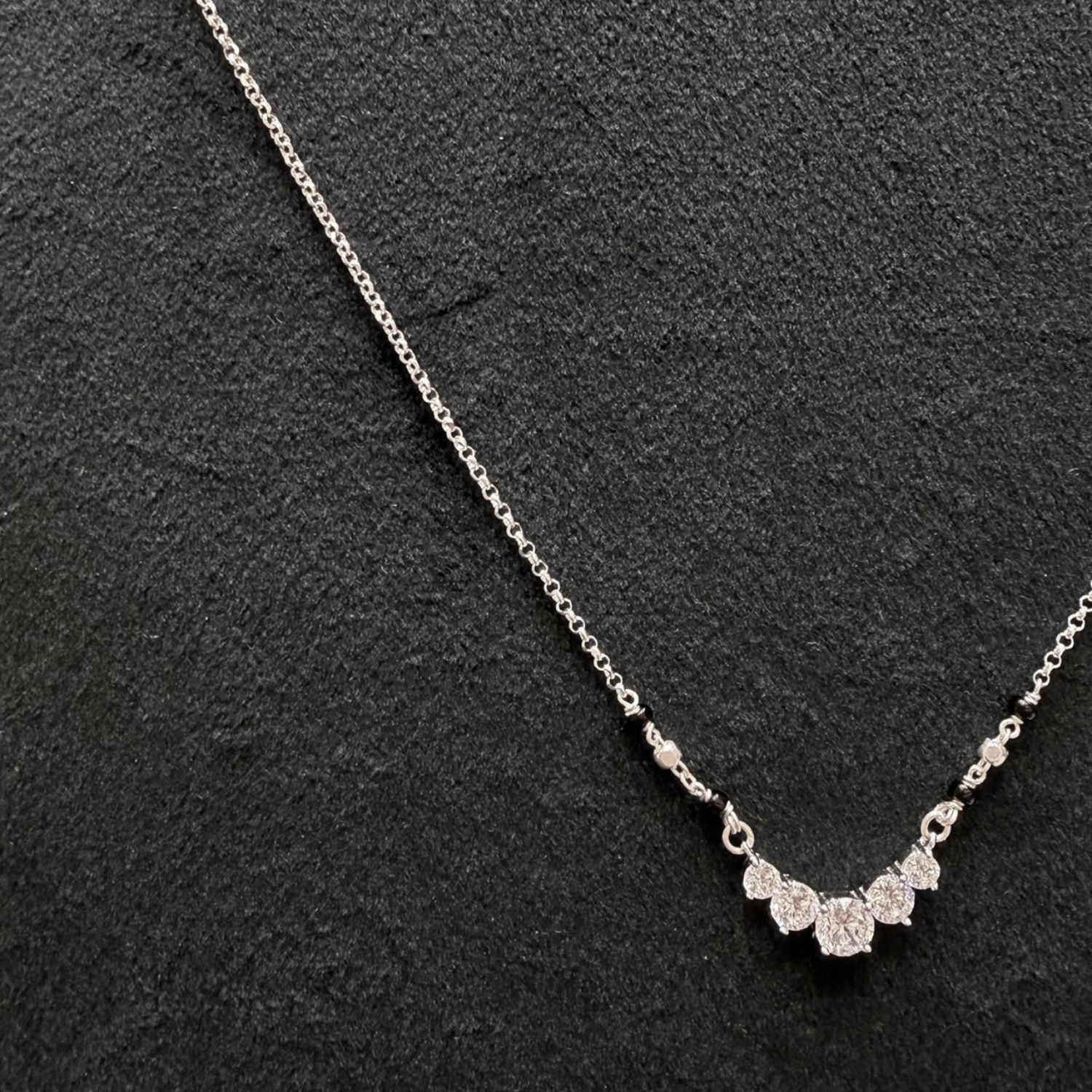 925 Silver CZ Pendant Mangalsutra