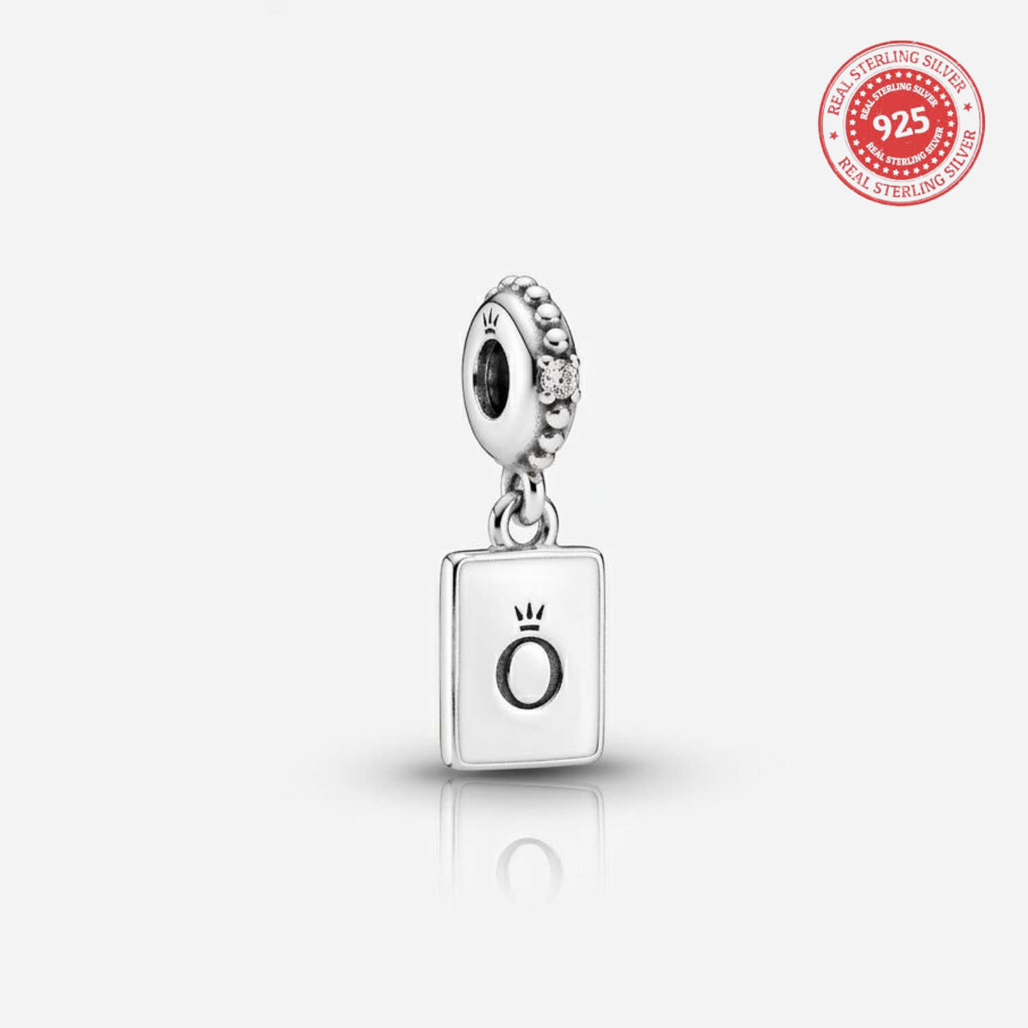 925 Silver CZ Passport & Airplane Dangle Charm