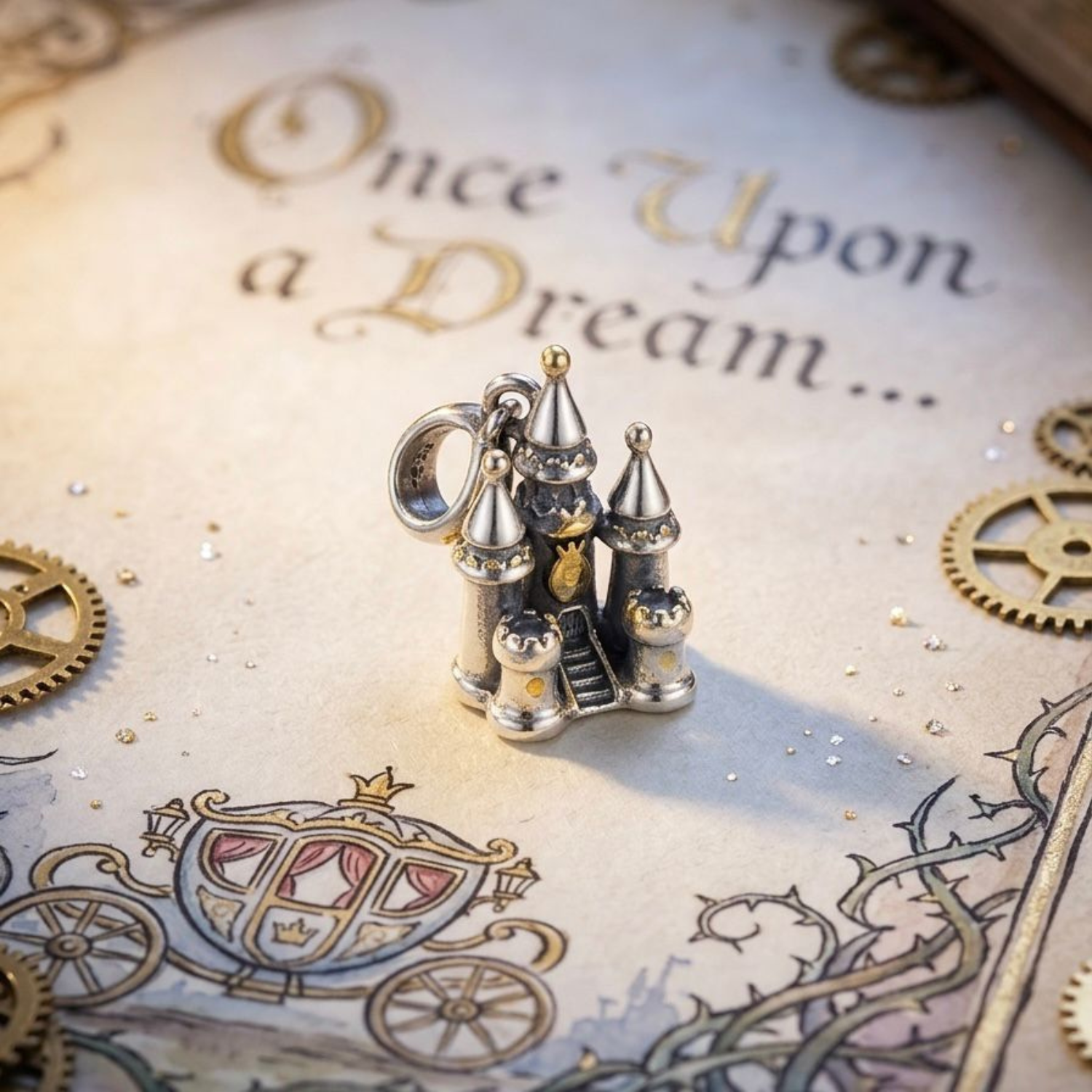 925 Silver Enchanted Fairytale Castle Charm