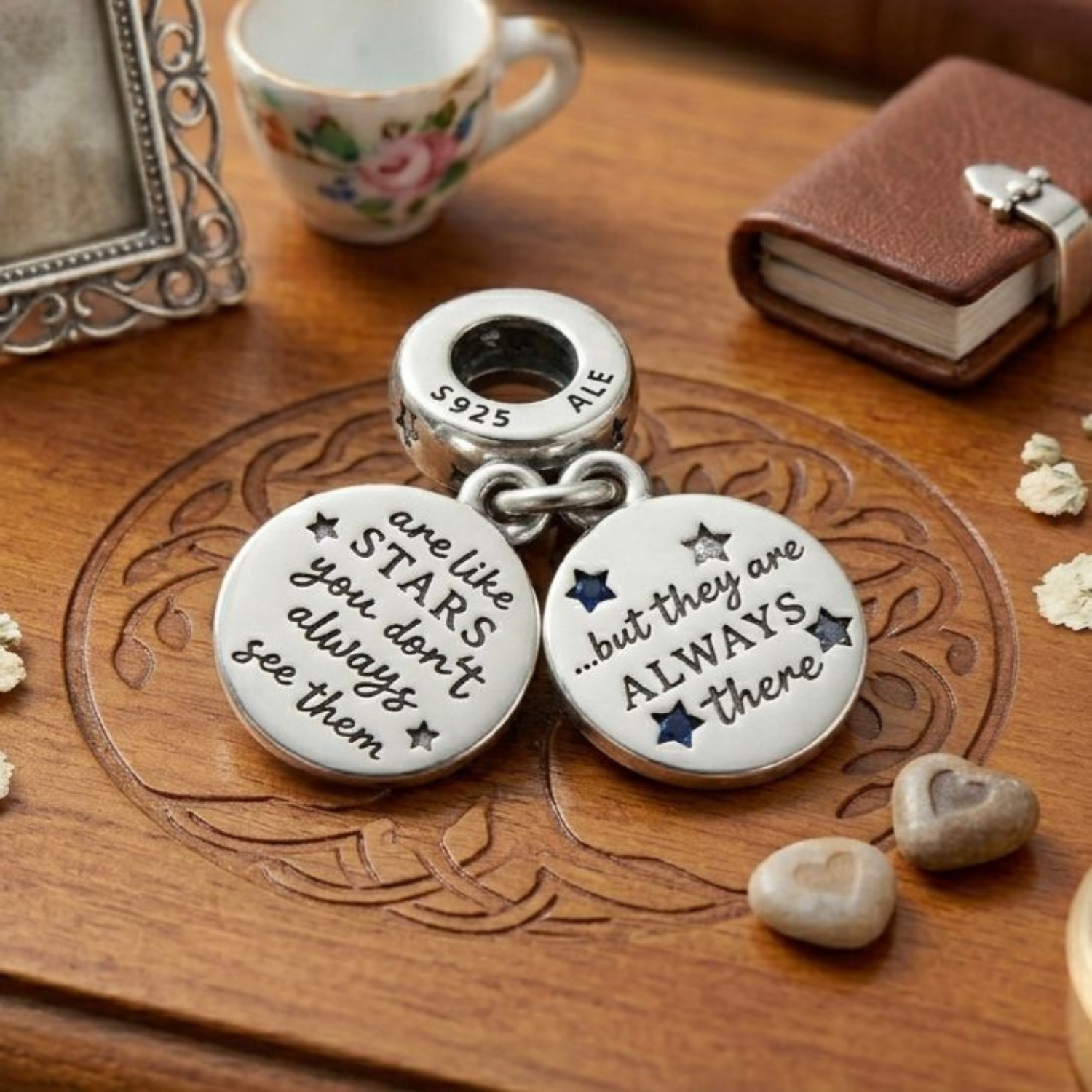 925 Silver Family Constellation Double Dangle Charm