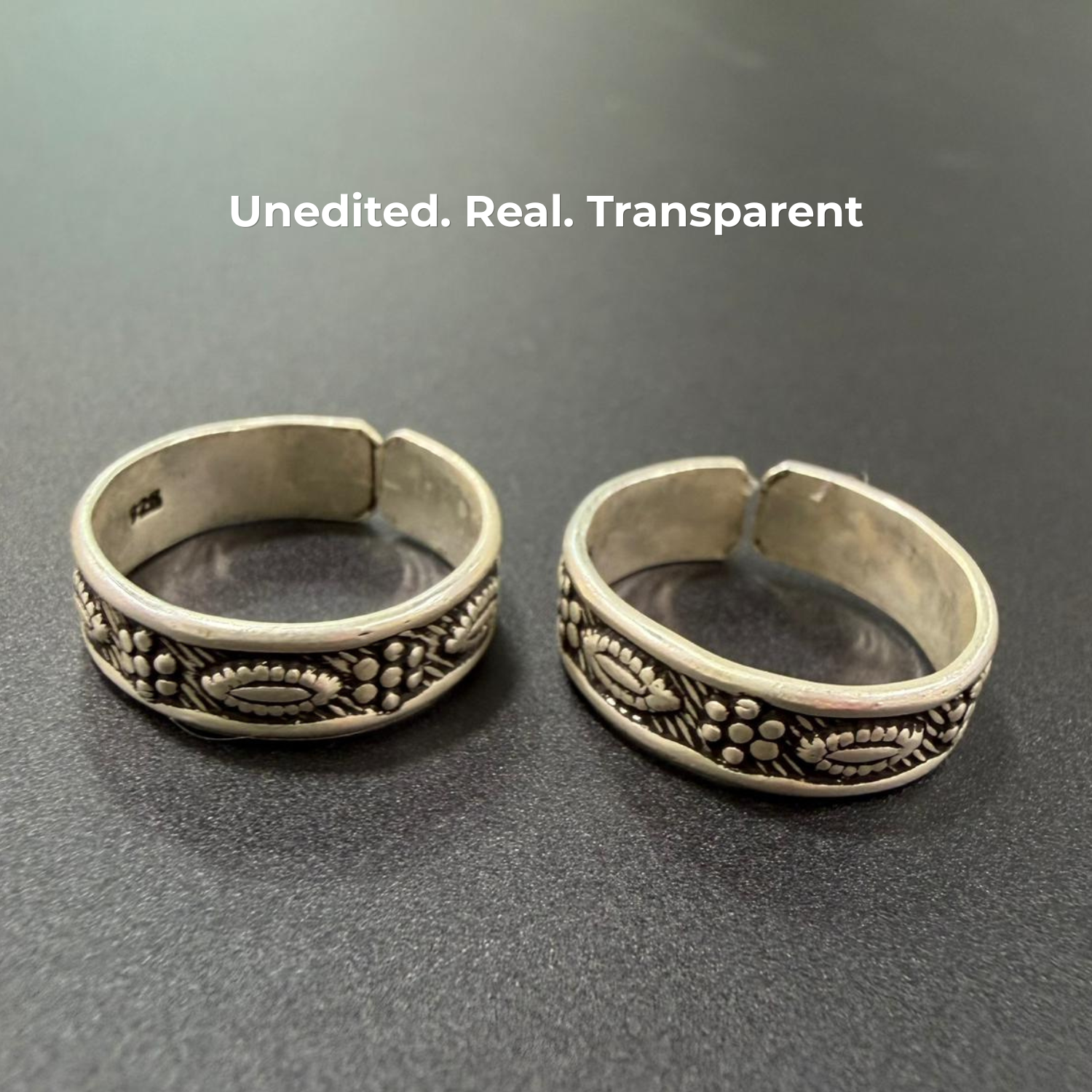 Traditional Engraved Adjustable 925 Silver Toe Ring