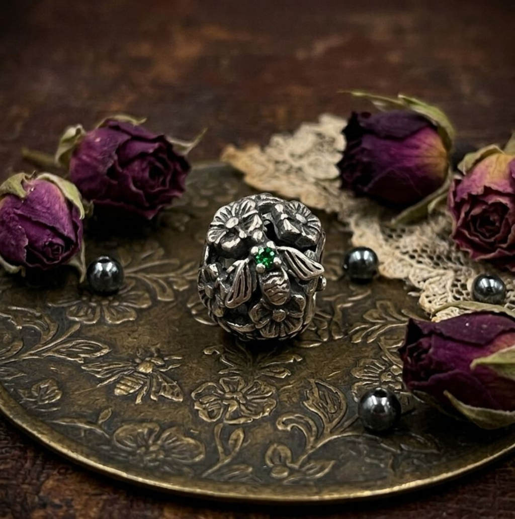 925 Silver Sparkling Flower Ball Charm