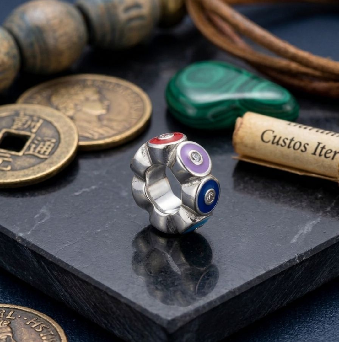 925 Silver Evil Eye Ring Charm