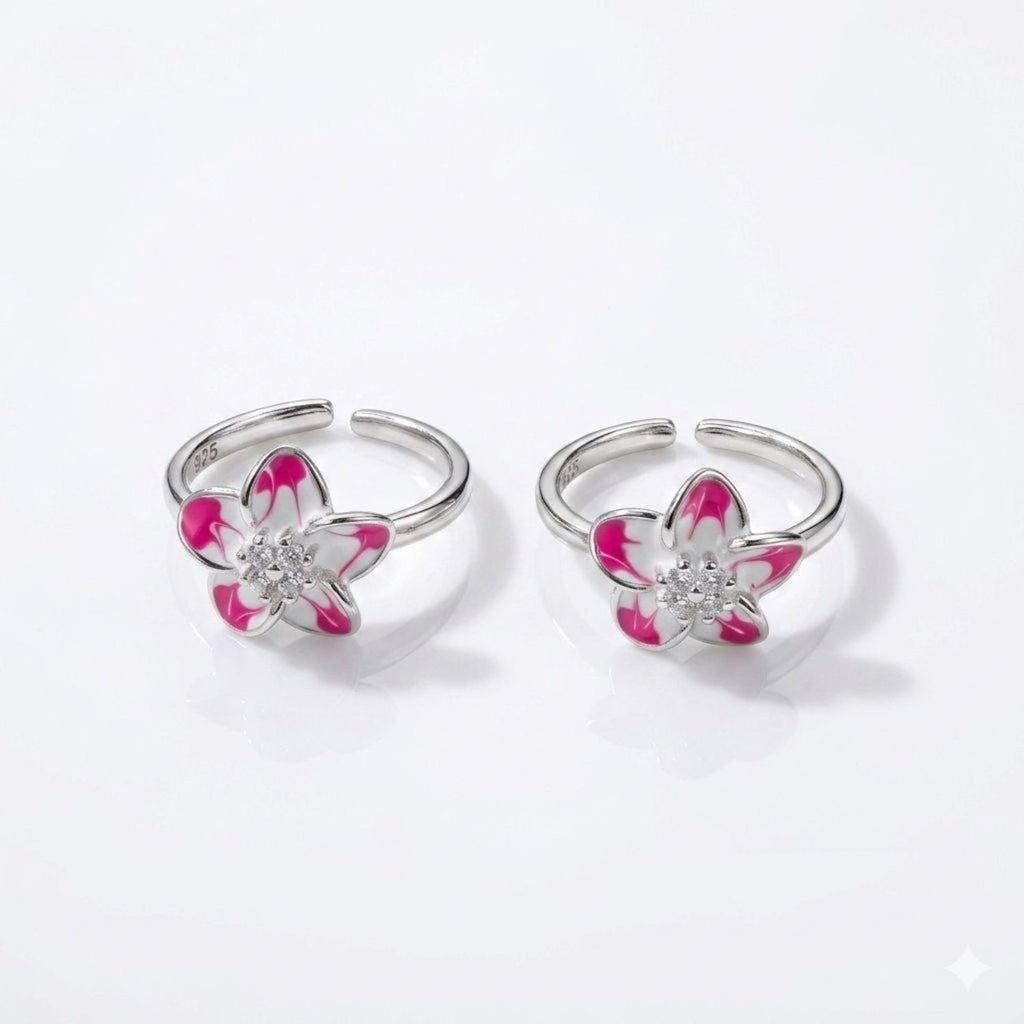 Gulabi Parijat Sterling Silver Jodvi