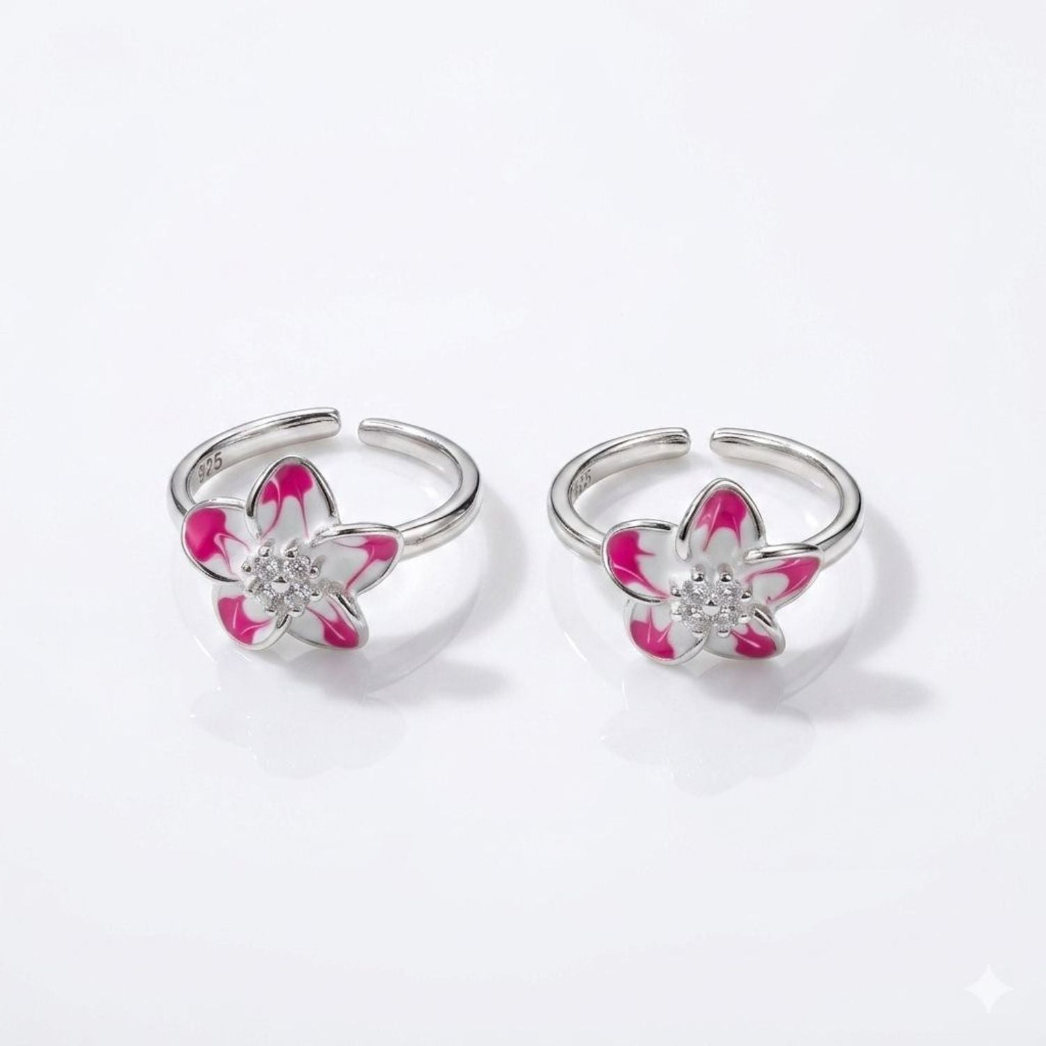 Gulabi Parijat Sterling Silver Jodvi