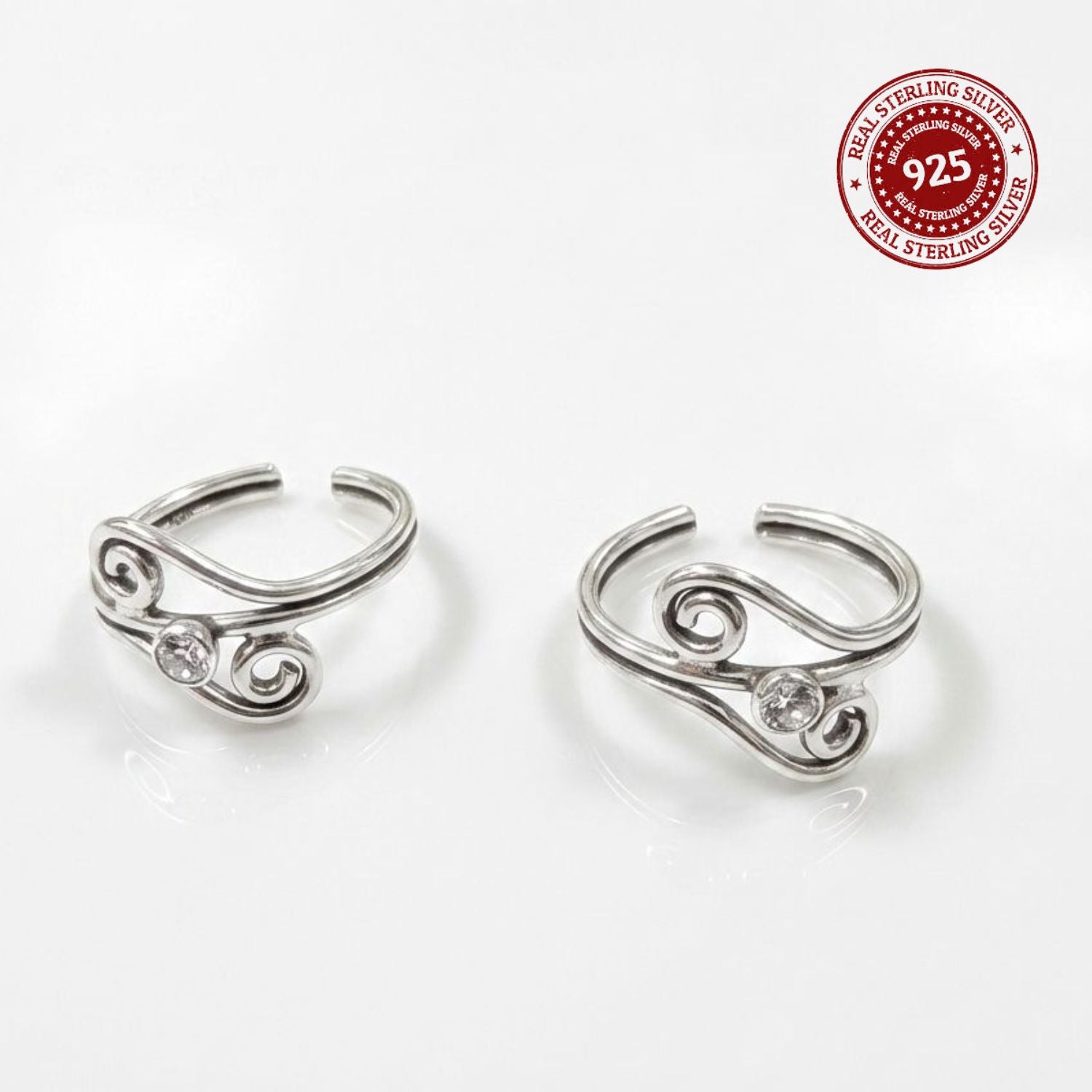 Mayur Solitaire Sterling Silver Jodvi