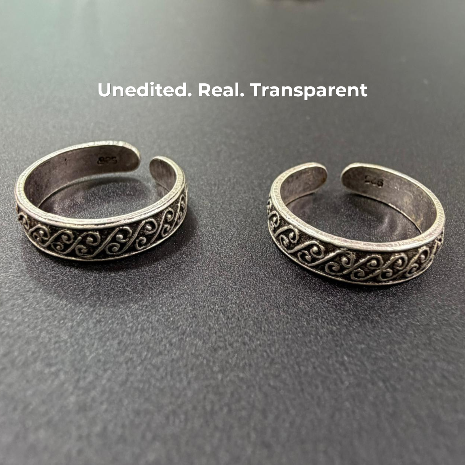 Traditional Engraved Adjustable 925 Silver Toe Ring