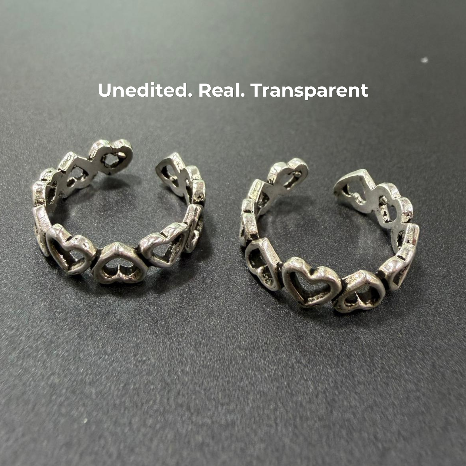 Heart Band Adjustable 925 Silver Toe Ring