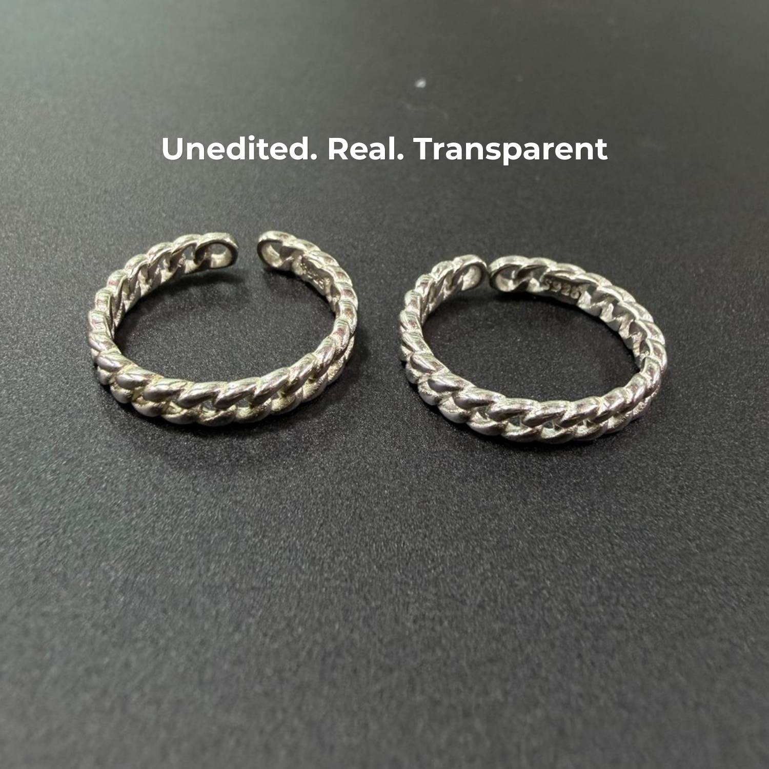 Curb Chain Link Adjustable 925 Silver Toe Ring