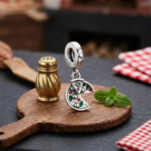 925 Silver Pizza Slice Charm – Foodie Dangle