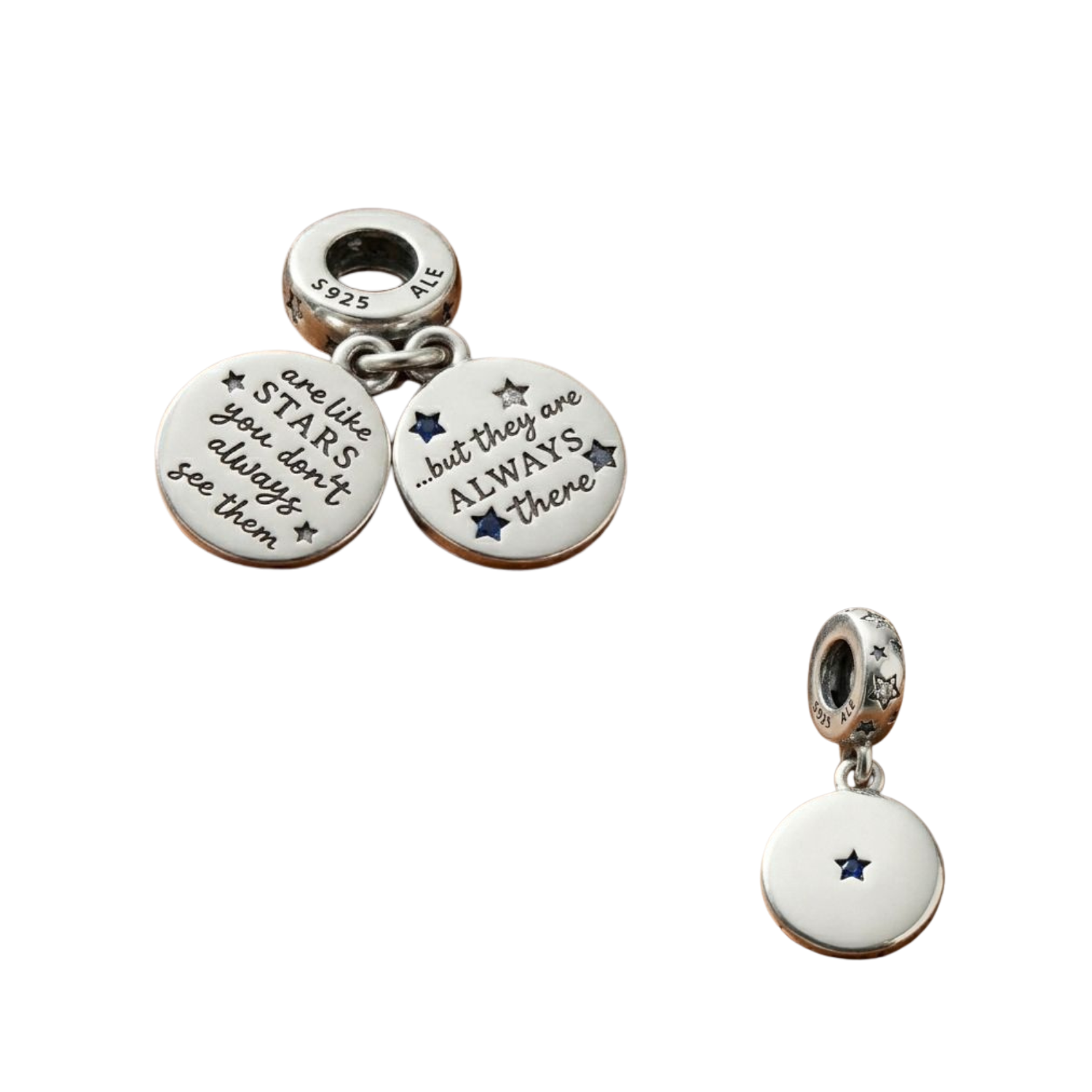 925 Silver Family Constellation Double Dangle Charm