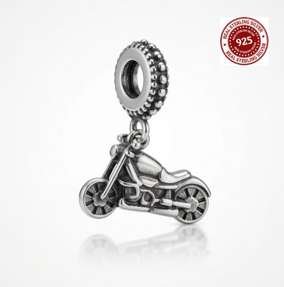925 Silver Motorcycle Dangle Charm