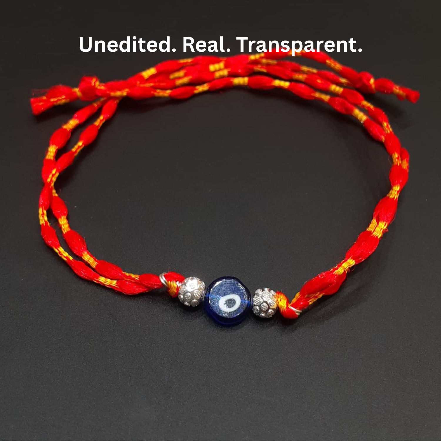 925 Silver Evil Eye Rakhi with Beads
