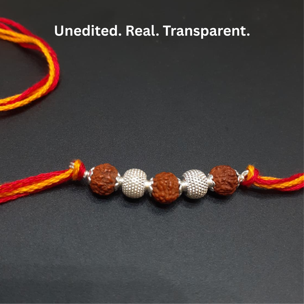 925 Silver Rudraksha-Beads Rakhi