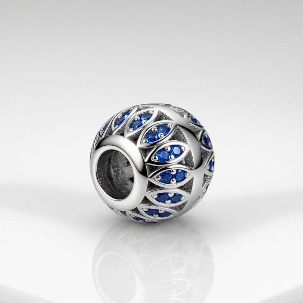 925 Silver Midnight Lattice Bead Charm
