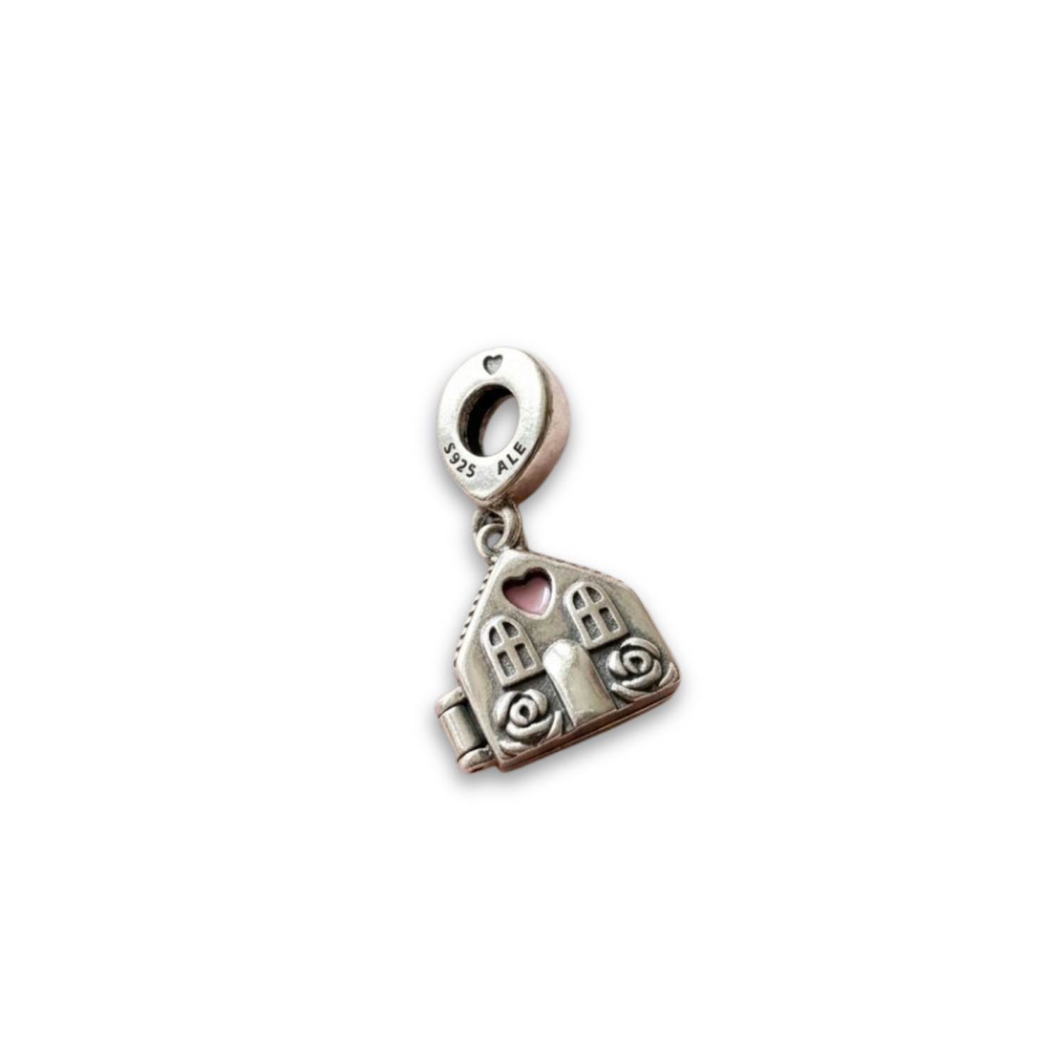 925 Silver "Home is Where Mom Is" Openable Heart Charm