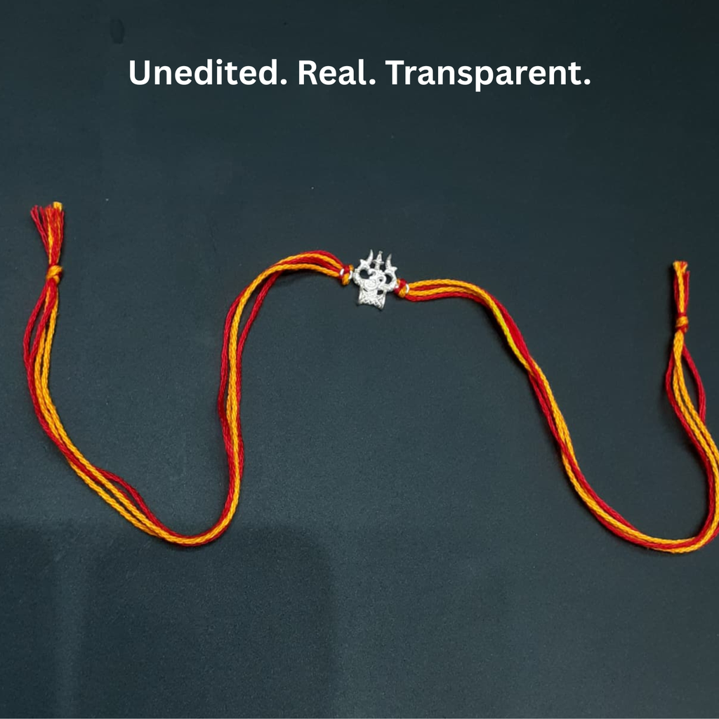 925 Silver Om Trishul Rakhi