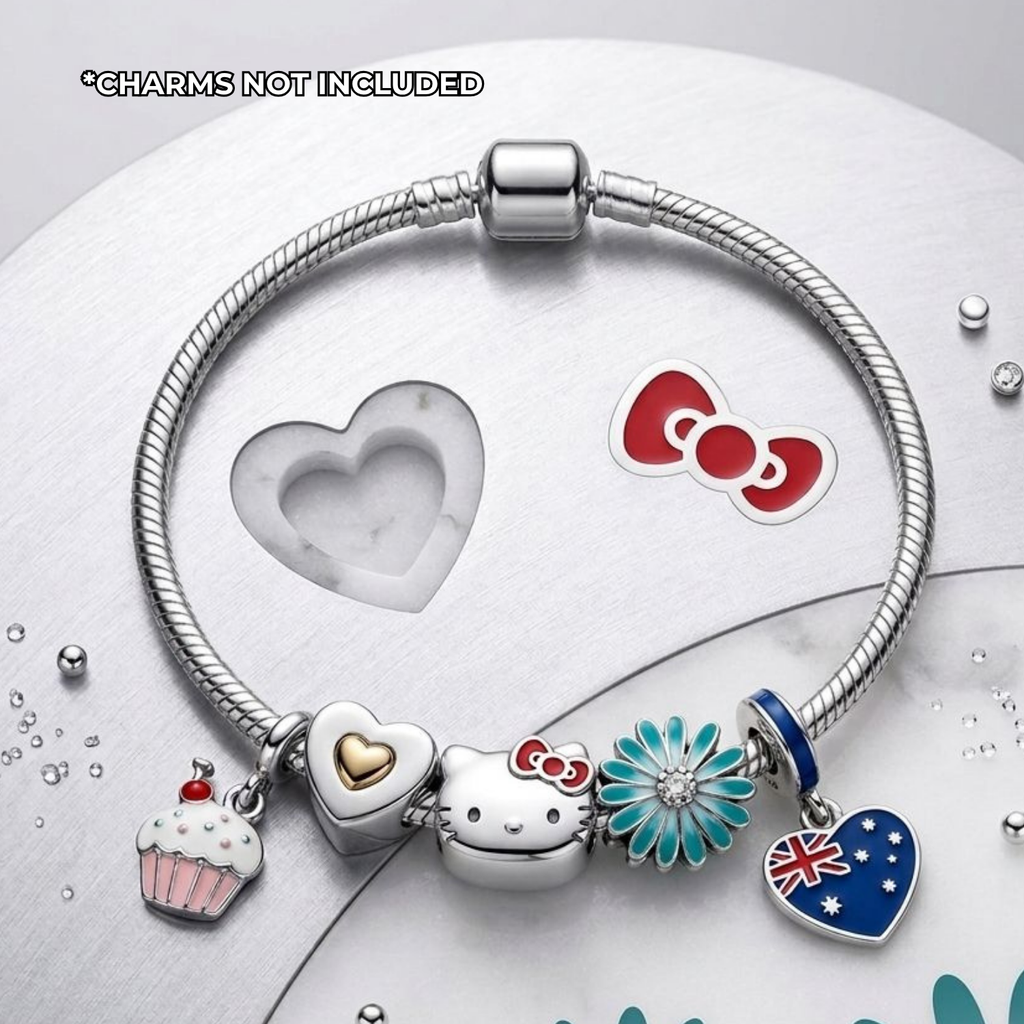 925 Sterling Silver Snake Chain Bracelet with Screw Barrel Lock