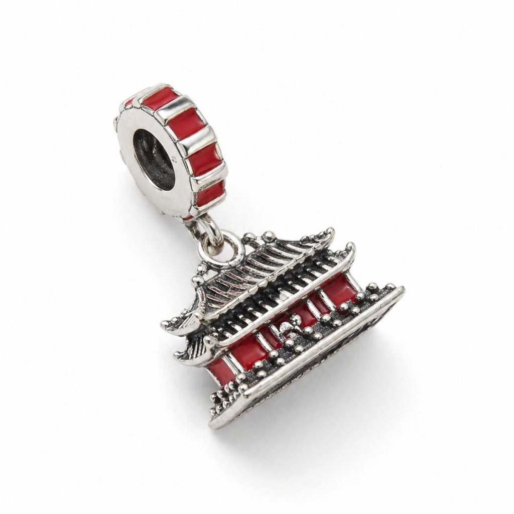 925 Silver Japanese Zen Pagoda Charm