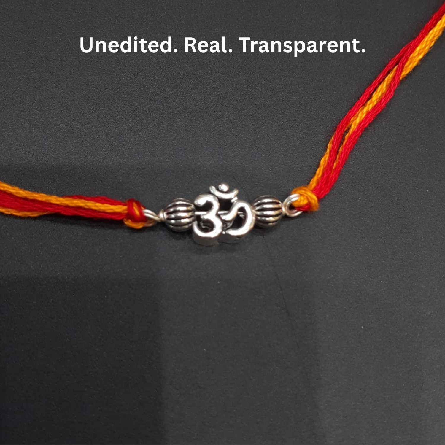 925 Silver Om Rakhi with Beads