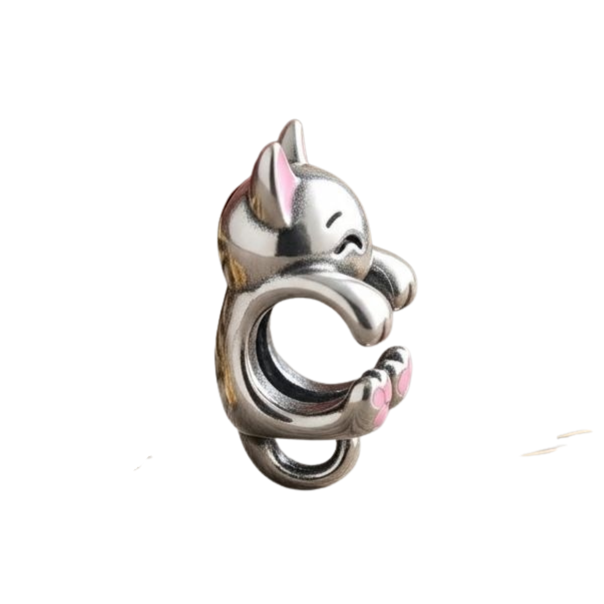 925 Silver Playful Kitten "Little Paws" Charm