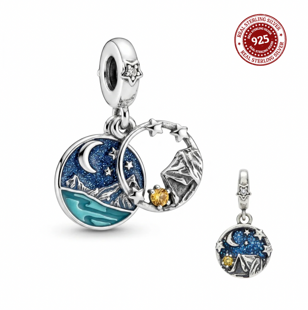 "Sleeping Under the Stars" Mountain Dangle Charm