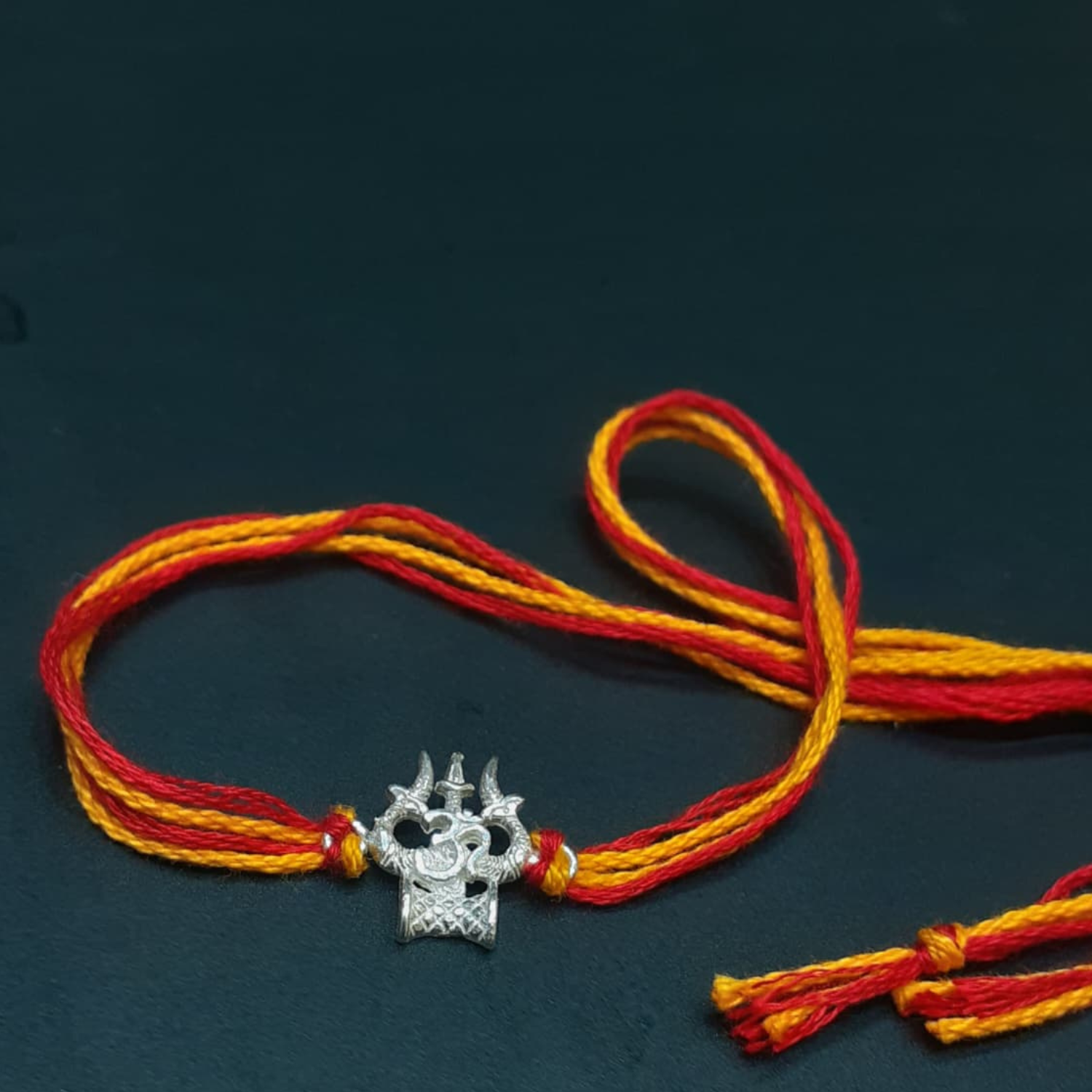 925 Silver Om Trishul Rakhi