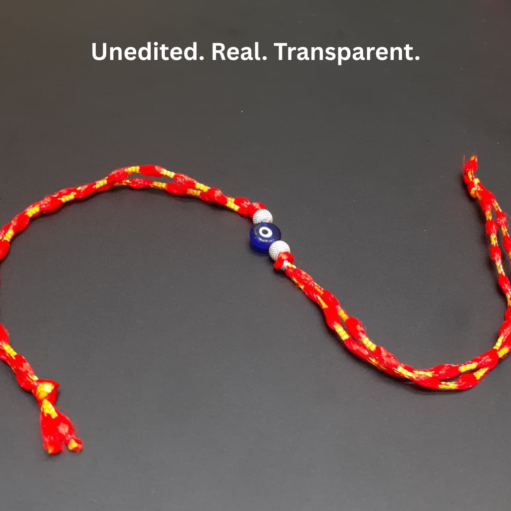 925 Silver Evil Eye Rakhi with Beads