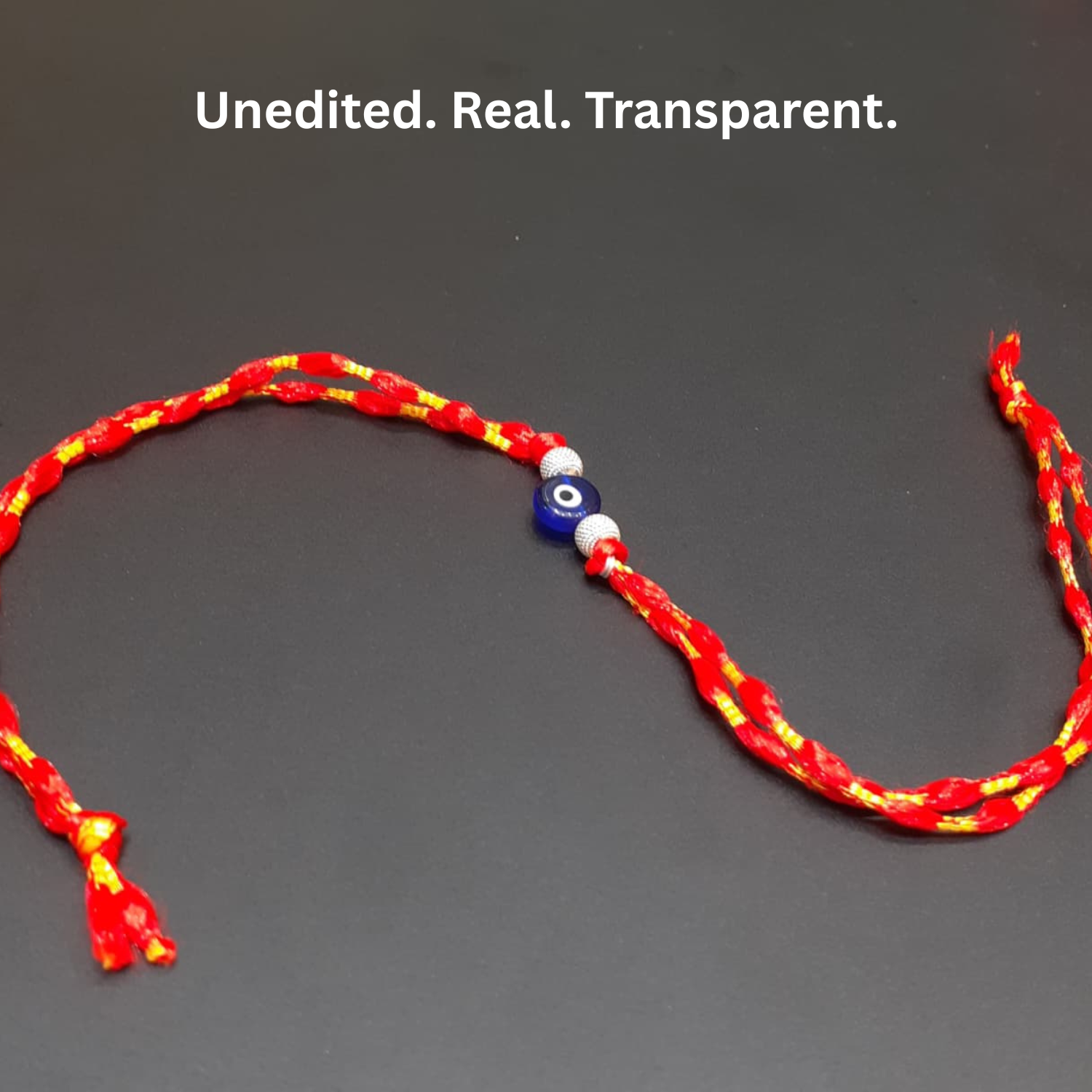 925 Silver Evil Eye Rakhi with Beads
