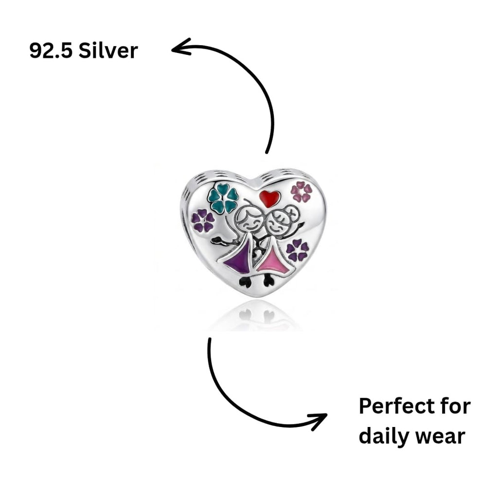 Sisters & Best Friends Heart Charm