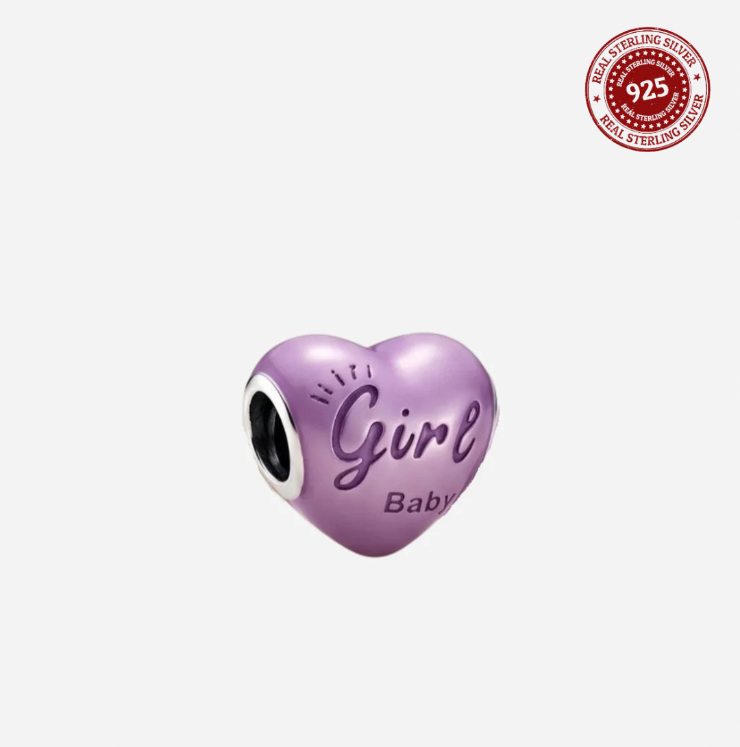 "Baby Girl" Color-Changing Heart Charm