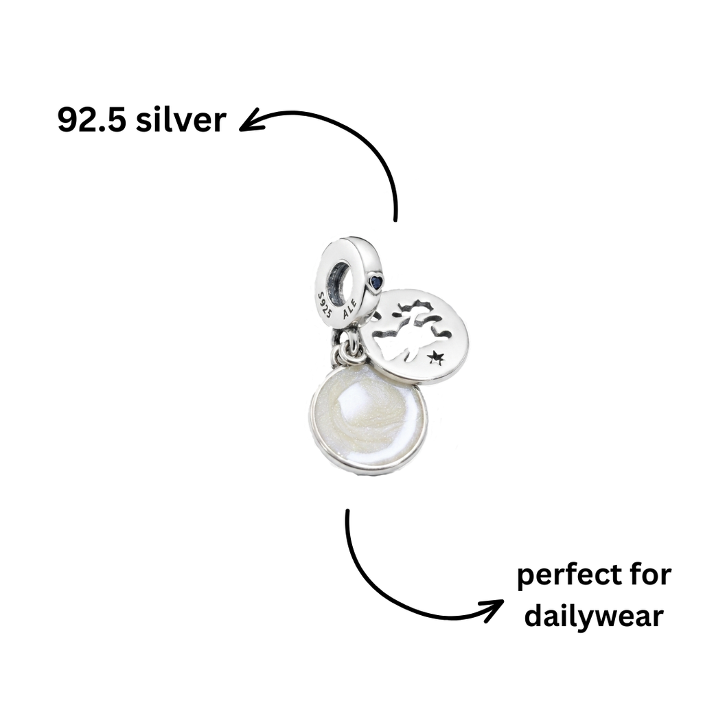 Teddy Bear Pink Disc Dangle Charm