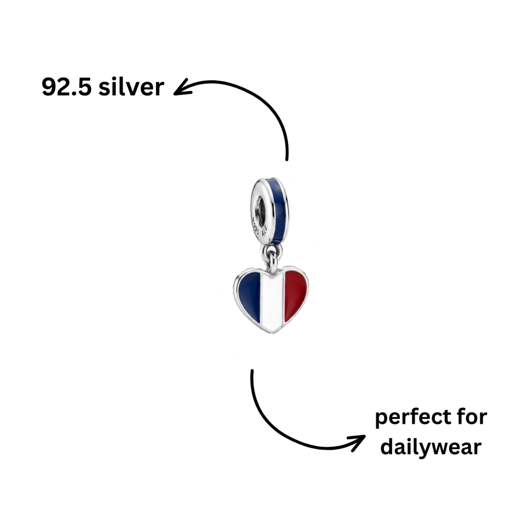 French Heart Travel Dangle Charm