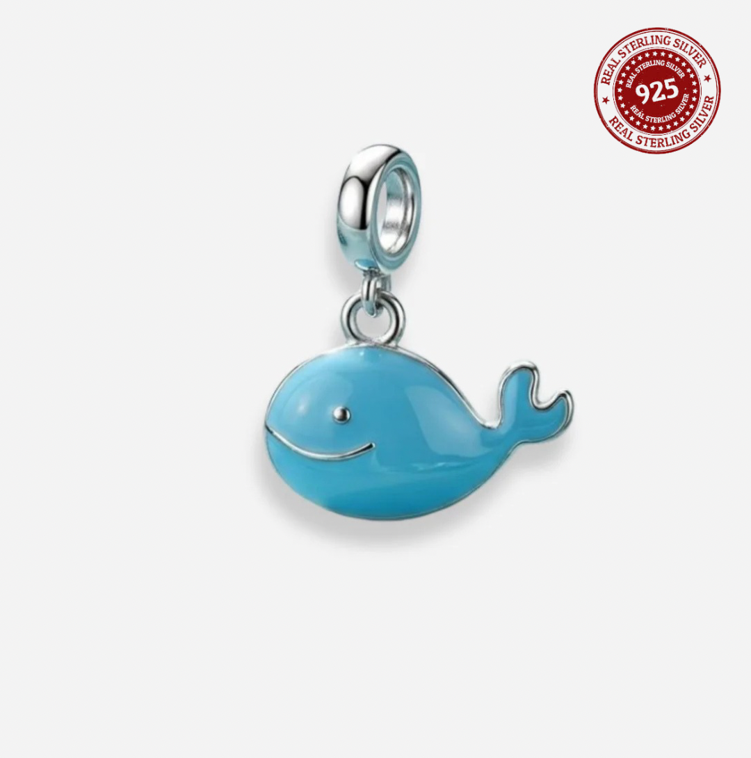 Playful Blue Whale Charm