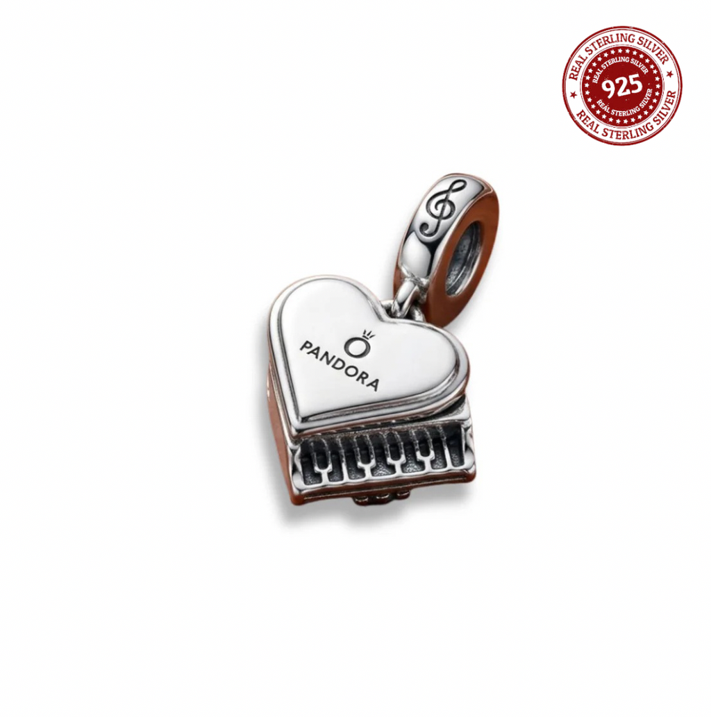 Melodic Grand Piano Heart Charm