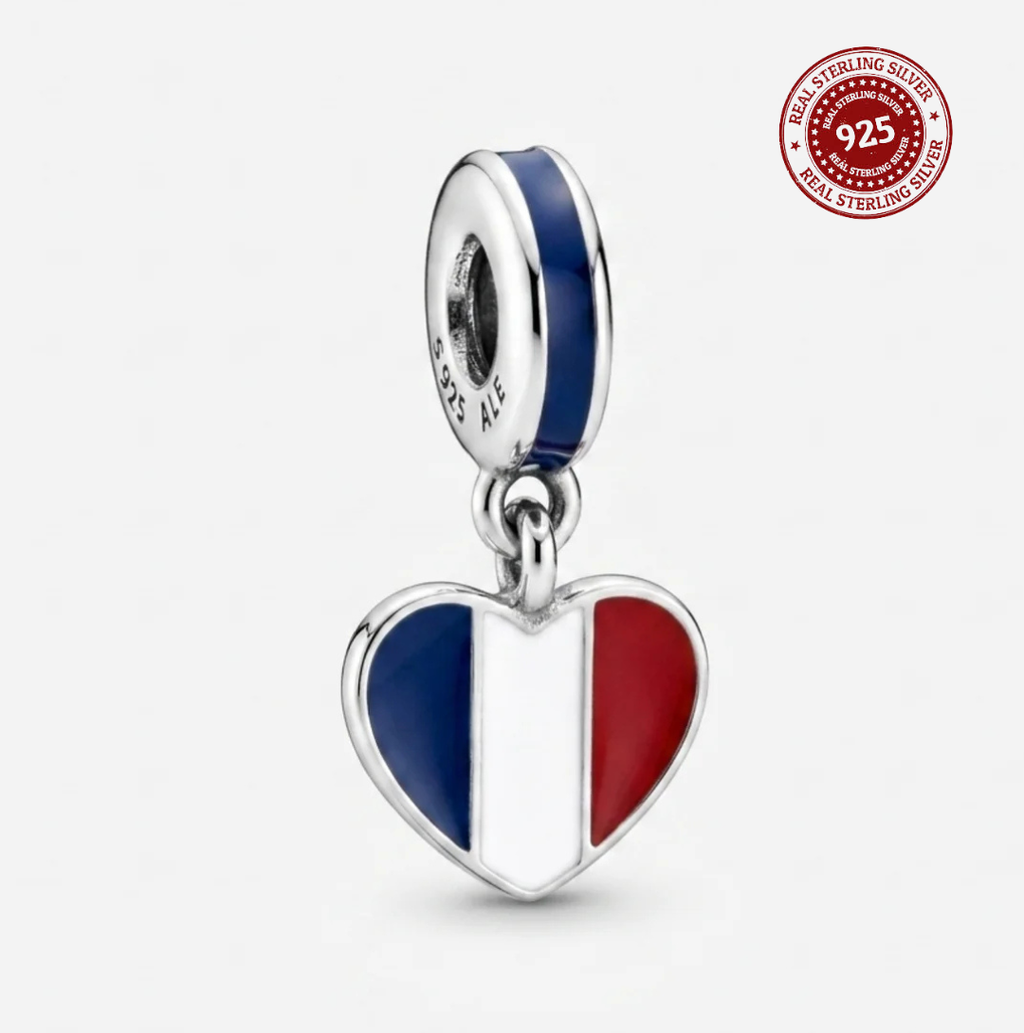 French Heart Travel Dangle Charm