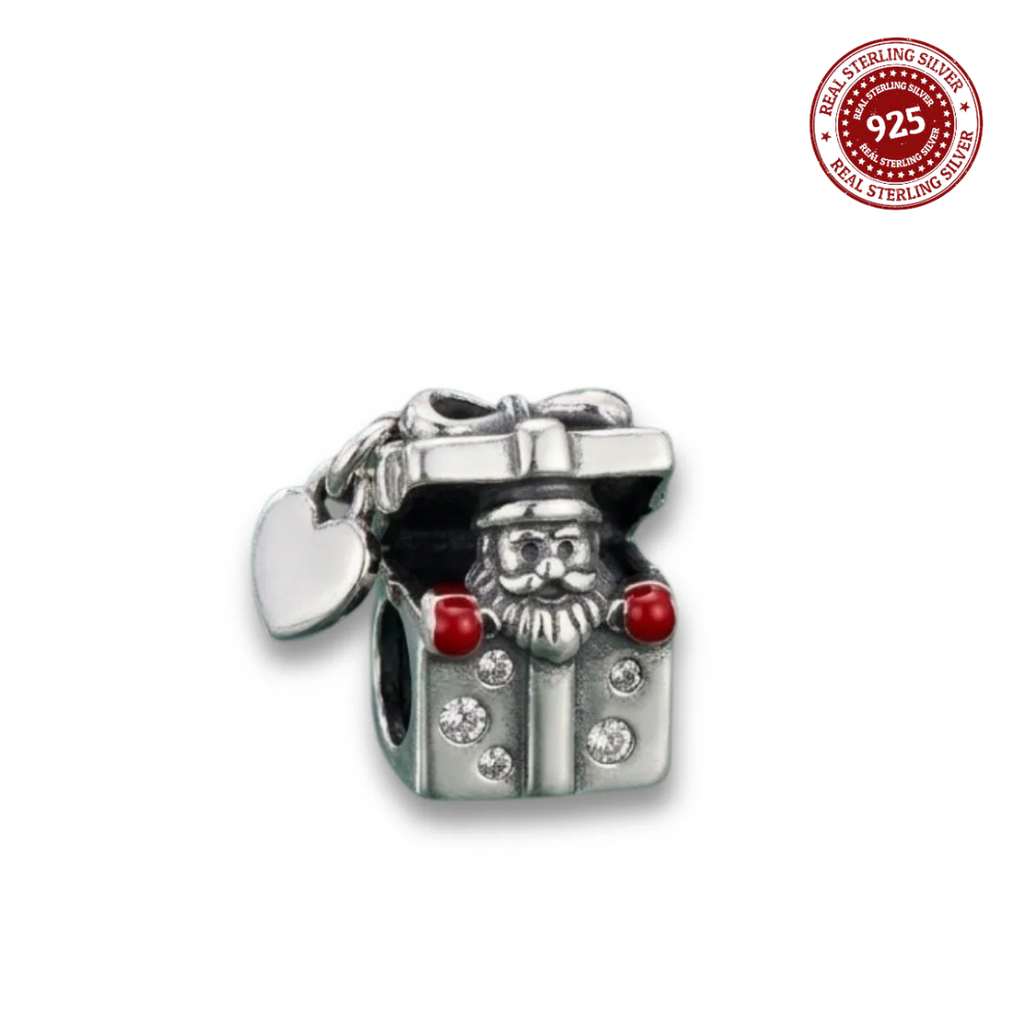 Surprise Santa in Giftbox Charm
