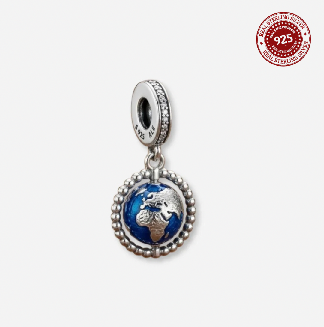 Spinning World Globe Charm