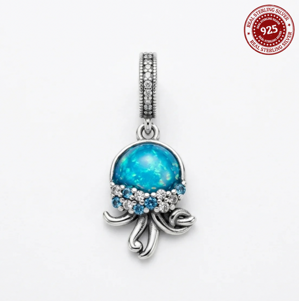 Ocean Jellyfish Blue Dangle Charm