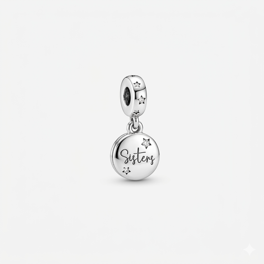 925 Silver "Sisters" Celestial Star Charm