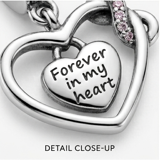 925 Silver "Forever in my Heart" Infinity Bond Charm