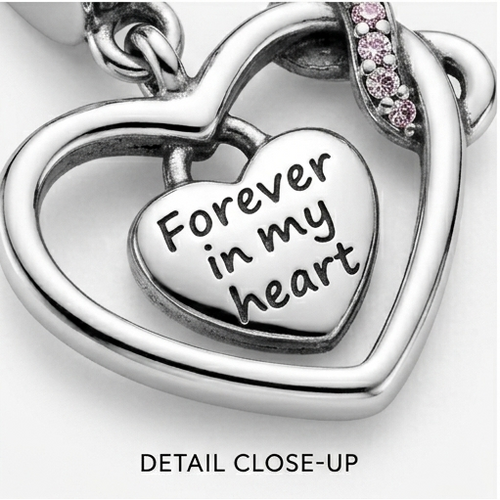 925 Silver "Forever in my Heart" Infinity Bond Charm