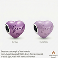 925 Silver "Baby Girl" Color-Changing Heart Charm
