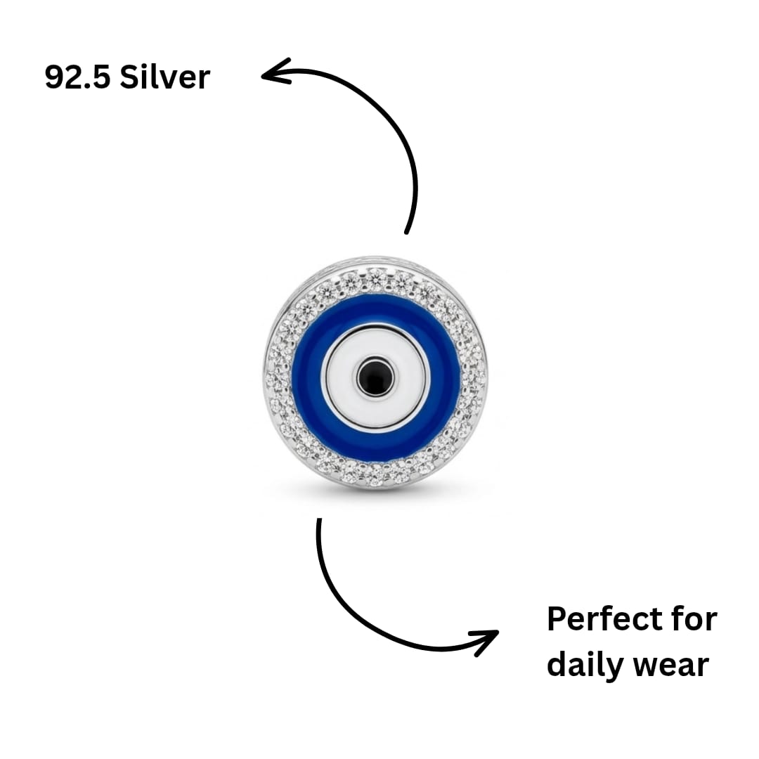 Classic CZ Blue Evil Eye Protection Charm